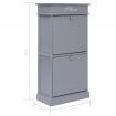 Shoe Cabinet Grey 50x28x98 cm Paulownia Wood