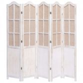 5-Panel Room Divider White 175x165 cm Fabric