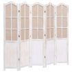 5-Panel Room Divider White 175x165 cm Fabric