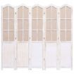 5-Panel Room Divider White 175x165 cm Fabric