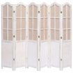 6-Panel Room Divider White 210x165 cm Fabric