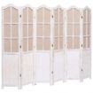 6-Panel Room Divider White 210x165 cm Fabric