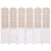 6-Panel Room Divider White 210x165 cm Fabric