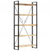 5-Tier Bookcase 90x30x180 cm Solid Mango Wood