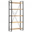 5-Tier Bookcase 90x30x180 cm Solid Mango Wood