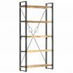 5-Tier Bookcase 90x30x180 cm Solid Mango Wood