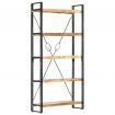 5-Tier Bookcase 90x30x180 cm Solid Mango Wood