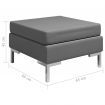 Sectional Footrest with Cushion Farbic Dark Grey