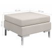 Sectional Footrest with Cushion Farbic Cream