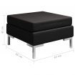 Sectional Footrest with Cushion Farbic Black