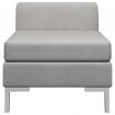 Sectional Middle Sofa with Cushion Fabric Light Grey