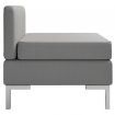 Sectional Middle Sofa with Cushion Fabric Light Grey