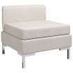 Sectional Middle Sofa with Cushion Fabric Cream