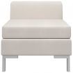 Sectional Middle Sofa with Cushion Fabric Cream