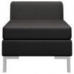 Sectional Middle Sofa with Cushion Fabric Black