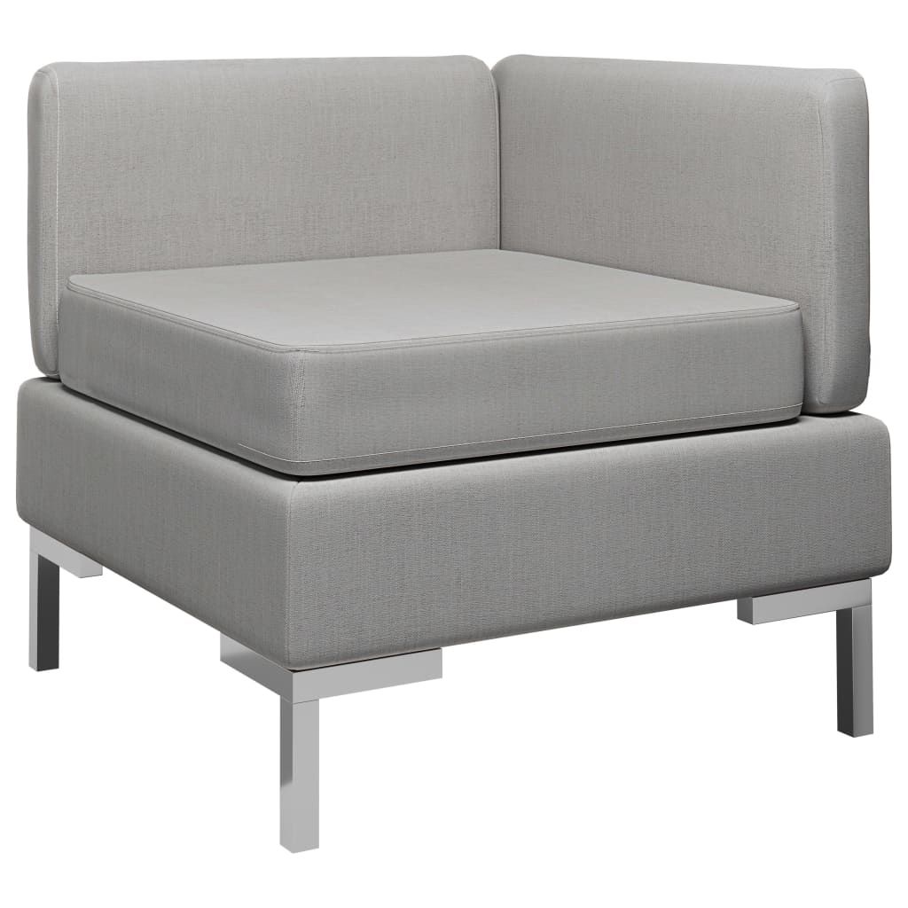 Sectional Corner Sofa with Cushion Fabric Light Grey