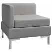 Sectional Corner Sofa with Cushion Fabric Light Grey