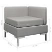 Sectional Corner Sofa with Cushion Fabric Light Grey