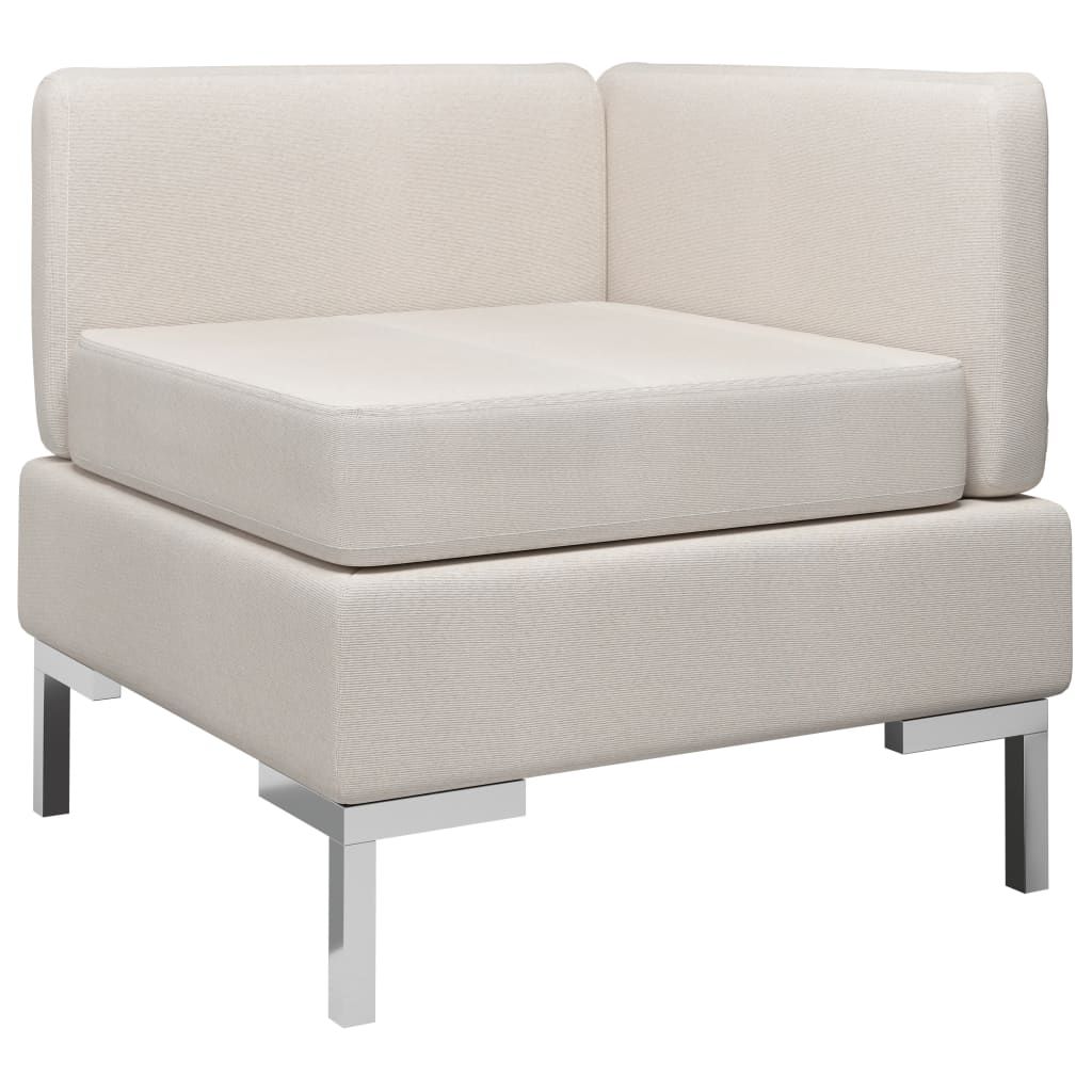 Sectional Corner Sofa with Cushion Fabric Cream