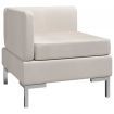 Sectional Corner Sofa with Cushion Fabric Cream