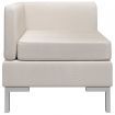 Sectional Corner Sofa with Cushion Fabric Cream