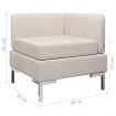 Sectional Corner Sofa with Cushion Fabric Cream