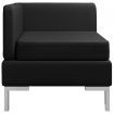 Sectional Corner Sofa with Cushion Fabric Black