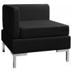 Sectional Corner Sofa with Cushion Fabric Black