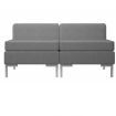 Sectional Middle Sofas 2 pcs with Cushions Fabric Dark Grey