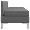 Sectional Middle Sofas 2 pcs with Cushions Fabric Dark Grey