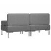 Sectional Middle Sofas 2 pcs with Cushions Fabric Dark Grey