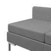 Sectional Middle Sofas 2 pcs with Cushions Fabric Dark Grey