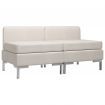 Sectional Middle Sofas 2 pcs with Cushions Fabric Cream