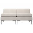 Sectional Middle Sofas 2 pcs with Cushions Fabric Cream