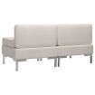 Sectional Middle Sofas 2 pcs with Cushions Fabric Cream