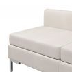 Sectional Middle Sofas 2 pcs with Cushions Fabric Cream