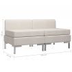 Sectional Middle Sofas 2 pcs with Cushions Fabric Cream