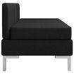 Sectional Middle Sofas 2 pcs with Cushions Fabric Black