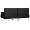 Sectional Middle Sofas 2 pcs with Cushions Fabric Black