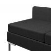 Sectional Middle Sofas 2 pcs with Cushions Fabric Black