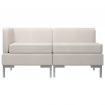 2 Piece Sofa Set Fabric Cream