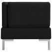 2 Piece Sofa Set Fabric Black