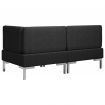 2 Piece Sofa Set Fabric Black