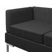 2 Piece Sofa Set Fabric Black