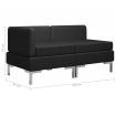 2 Piece Sofa Set Fabric Black