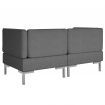 Sectional Corner Sofas 2 pcs with Cushions Fabric Dark Grey