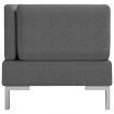 Sectional Corner Sofas 2 pcs with Cushions Fabric Dark Grey