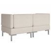 Sectional Corner Sofas 2 pcs with Cushions Fabric Cream