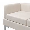 Sectional Corner Sofas 2 pcs with Cushions Fabric Cream