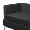 Sectional Corner Sofas 2 pcs with Cushions Fabric Black